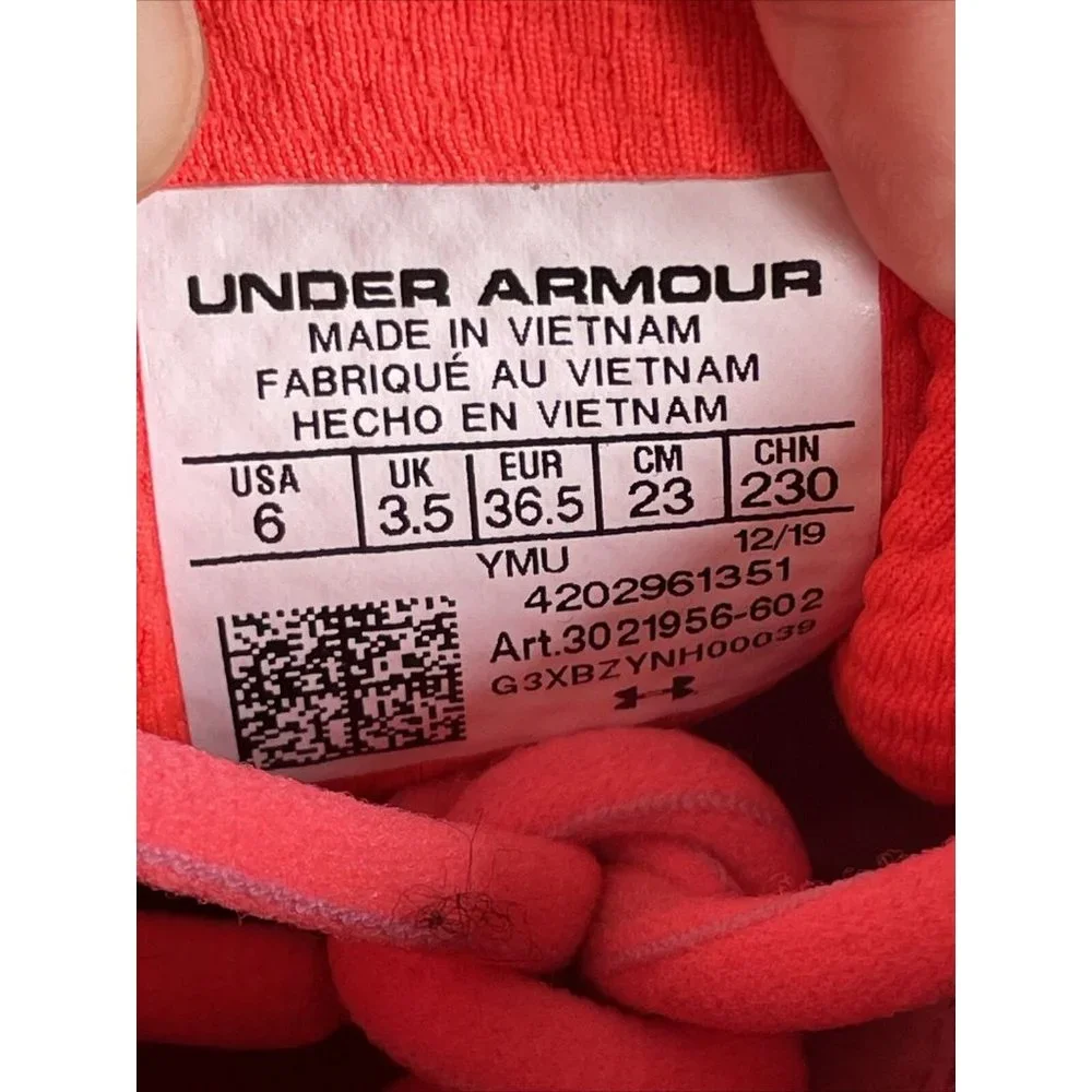 Under Armour Womens HOVR Machina 3021956-602 Red Running‎ Shoes Sneakers Size 6 - Picture 6 of 12